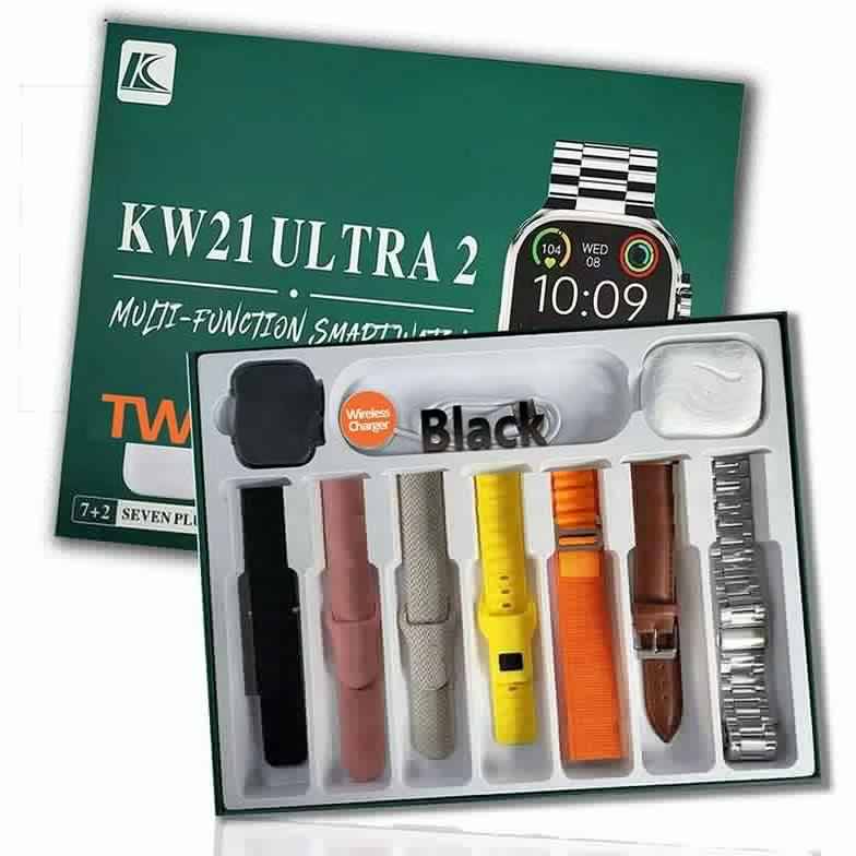 پک هدیه ساعت هوشمند طرح اپل واچ اولترا مدل KW21 ULTRA 2 + ایرپاد پرو با گارانتی تعویض