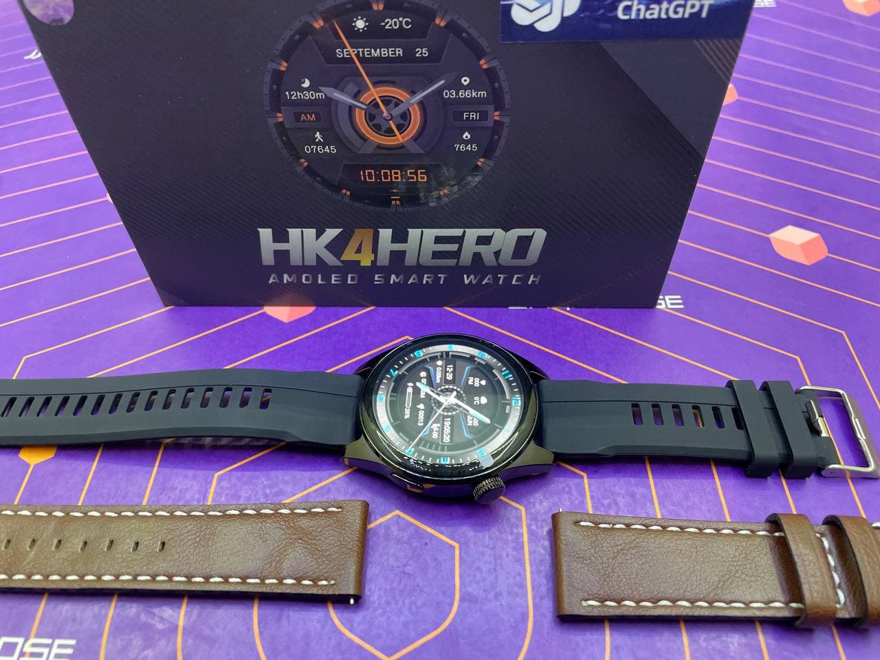 ساعت هوشمند صفحه گرد مدل HK4 HERO با صفحه نمایش AMOLED و هوش مصنوعی chatGBT با گارانتی — تصویر ۳