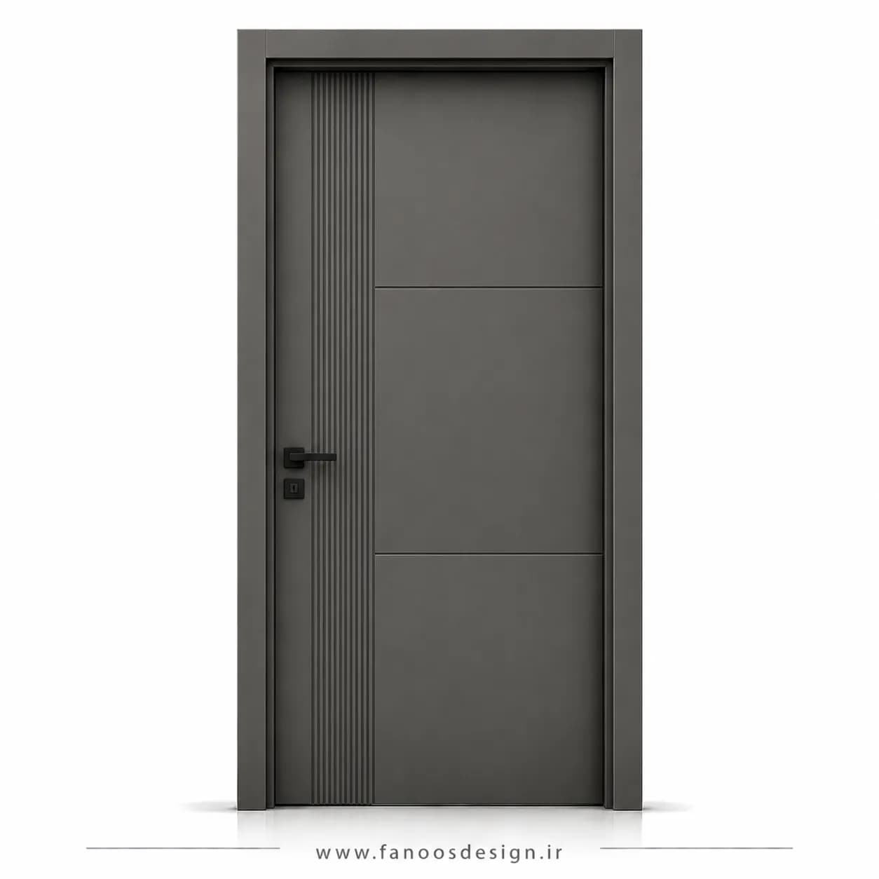 درب اتاقی مدرن شیاری با رنگ طوسی سوپرمات کد 30544