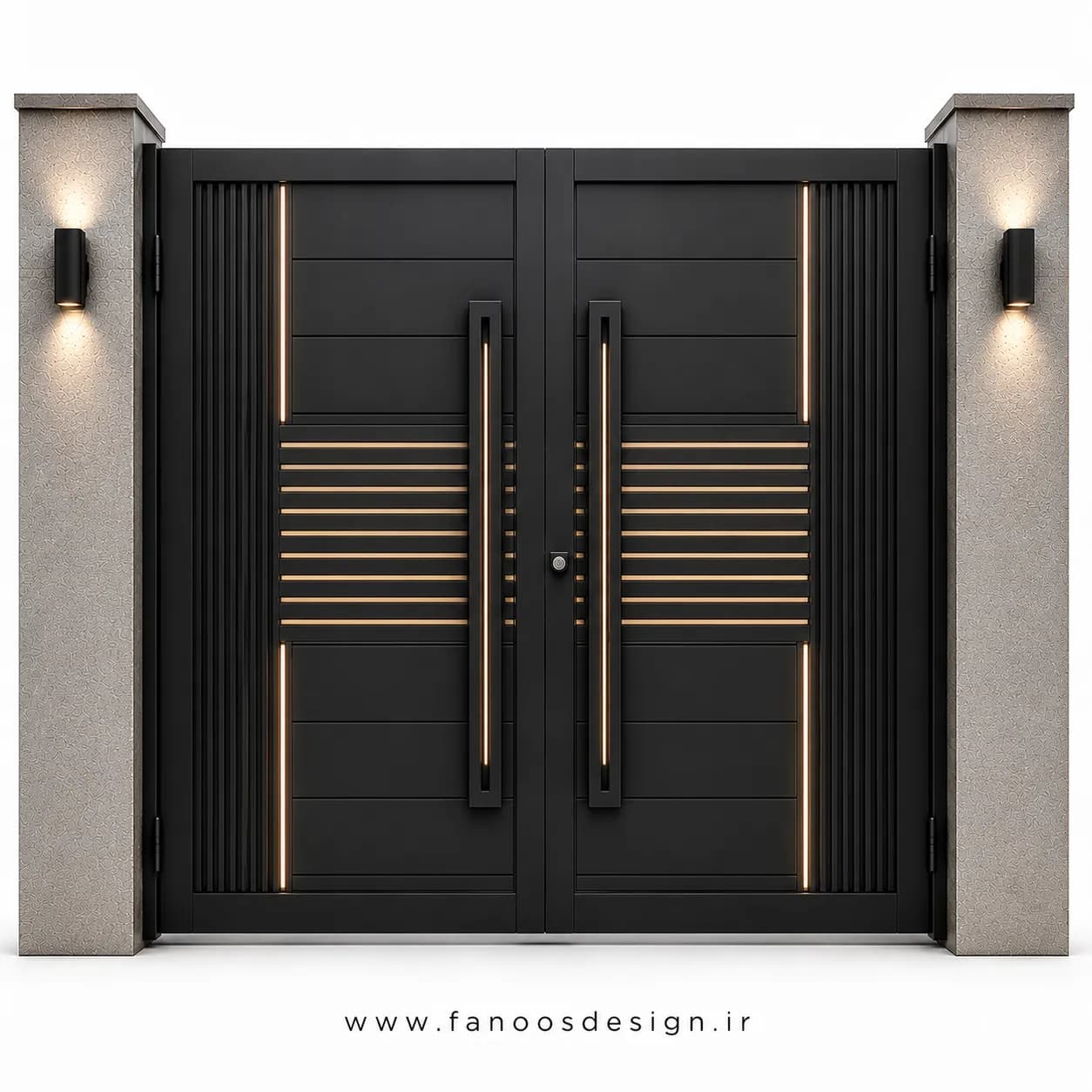 درب حیاطی جدید فلزی سایز 220*300 با رنگ مشکی – کد 30537