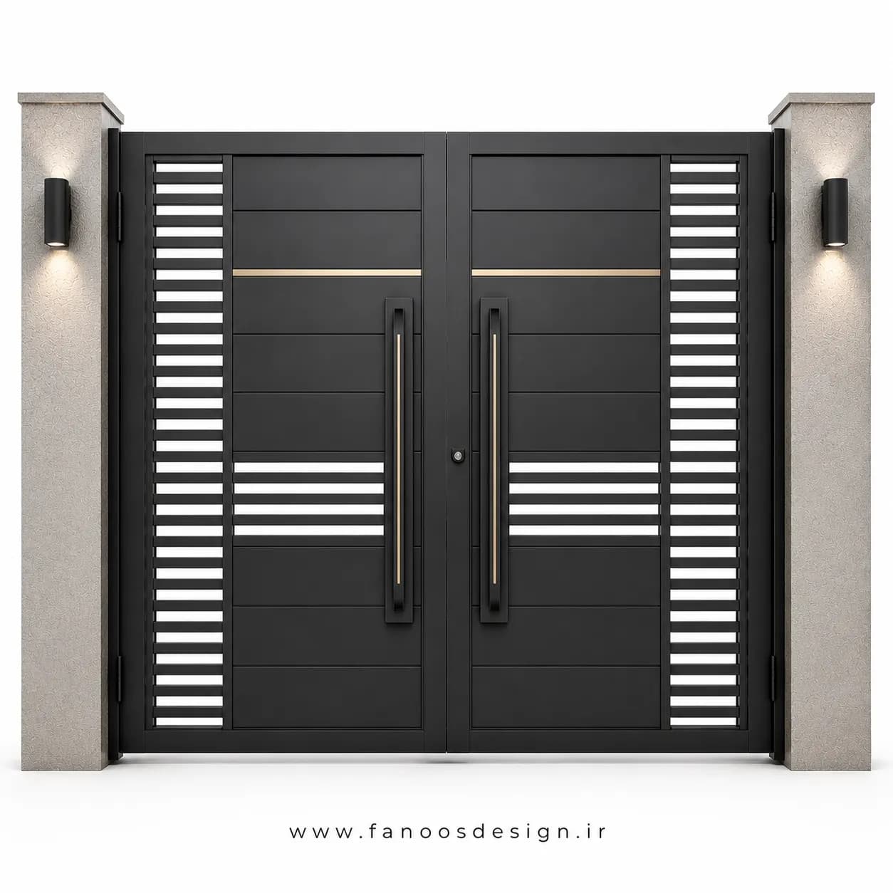 درب حیاطی فلزی جدید سایز 220*300 با رنگ مشکی – کد 30531