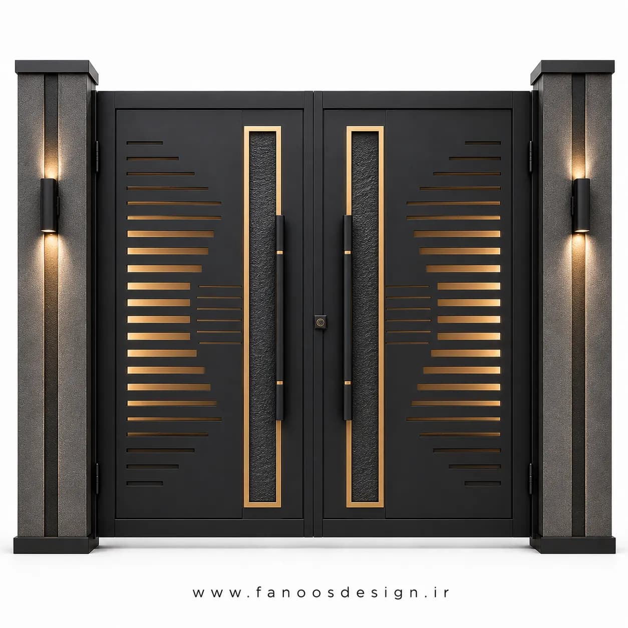 درب حیاطی آهنی مدل جدید سایز 220*300 با رنگ مشکی – کد 30520