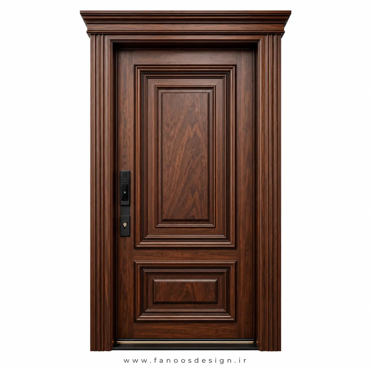 درب ضد سرقت کلاسیک با روکش چوب دو قاب سایز 120*220 کد 30514