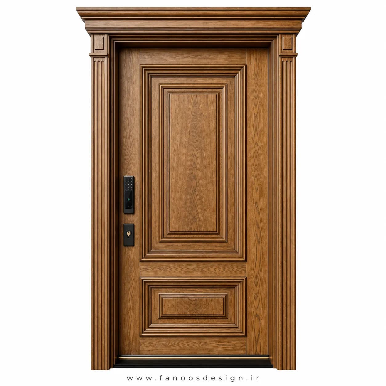 درب ضد سرقت کلاسیک با روکش چوب دو قاب سایز 120*220 کد 30514 — تصویر ۲