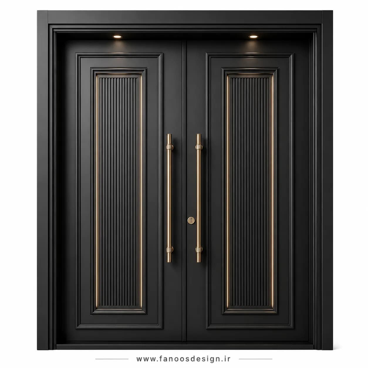 درب ضد سرقت دو لنگه لابی با رنگ پوششی سایز 200*220 کد 30513