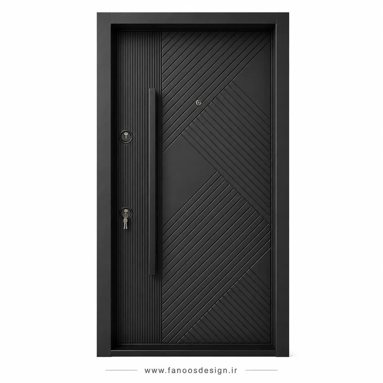درب ضد سرقت طوسی مدرن هندسی سایز 120*220 کد 30511 — تصویر ۲