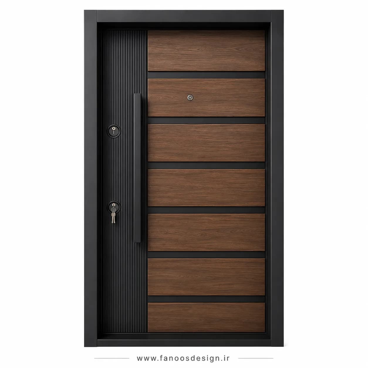 درب ضد سرقت مدرن روکش بلوط ترکیبی سایز 120*220 کد 30509