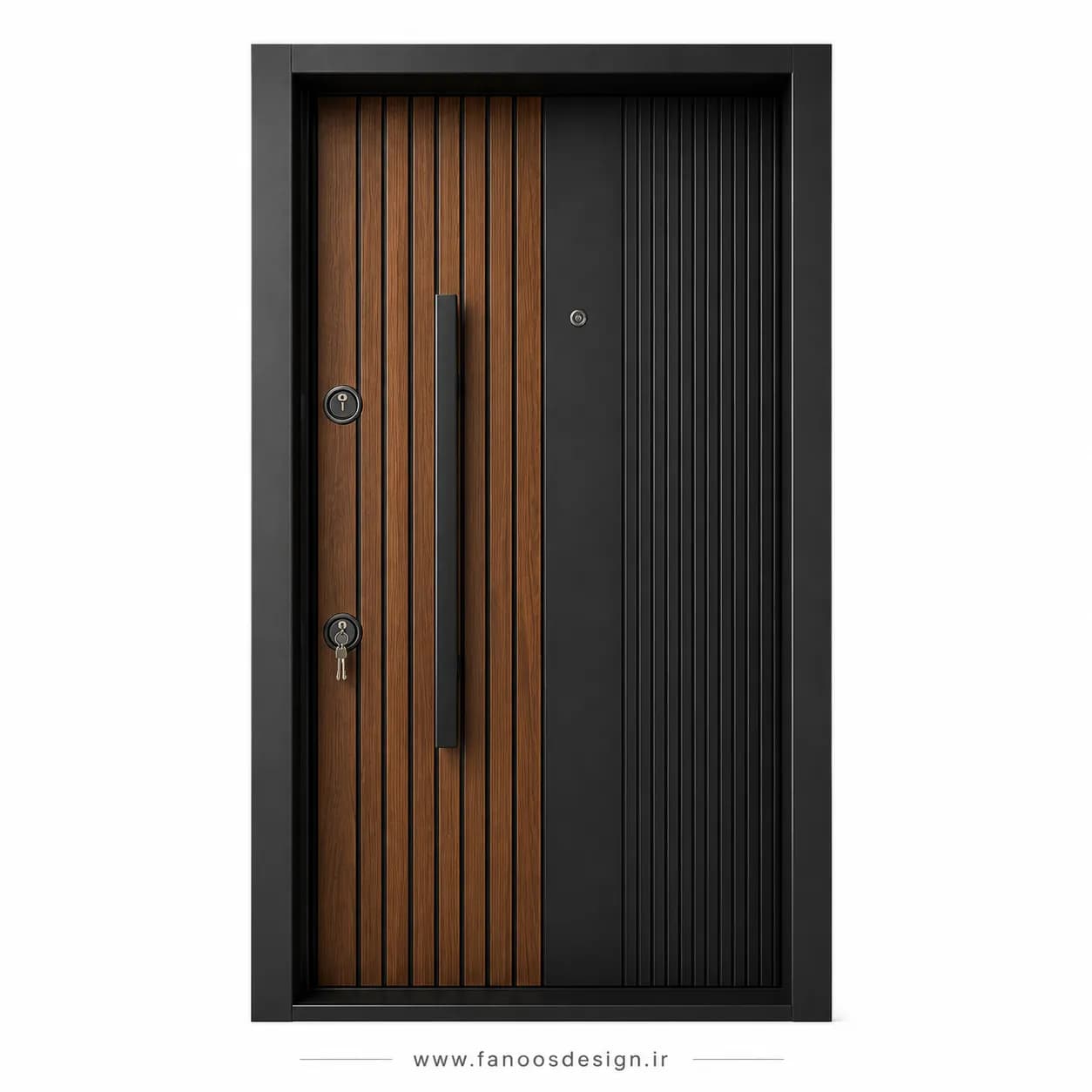 درب ضد سرقت ترکیبی مدرن رنگ پوششی و روکش راش کد 30495