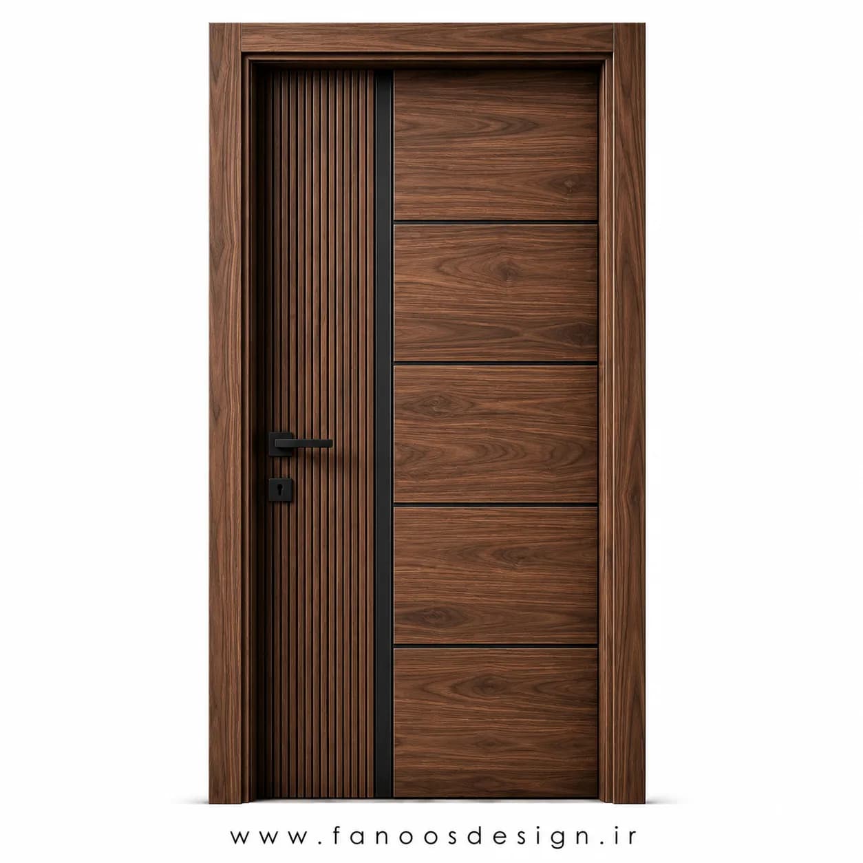 درب اتاق خواب روکش گردو راپود مدرن کد 30492