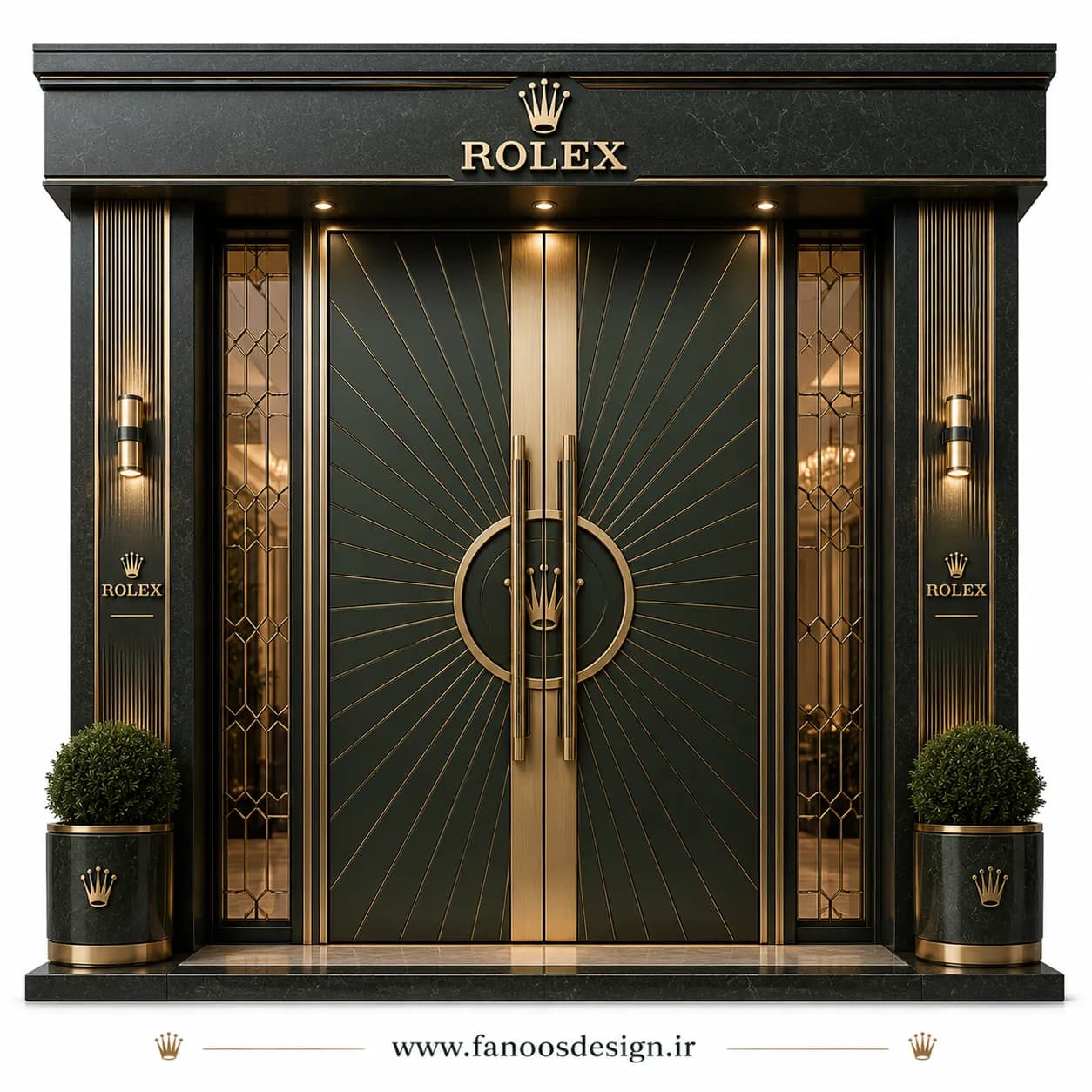 درب لابی تمام چوب لوکس سبک رولکس کد 30478