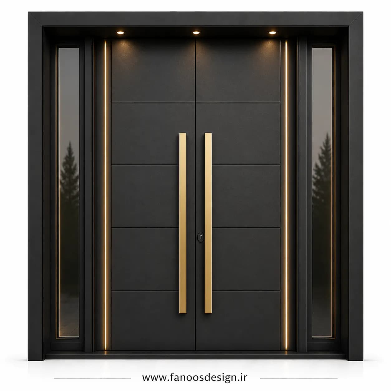 درب لابی چوبی مینیمال دو لنگه کد 30460