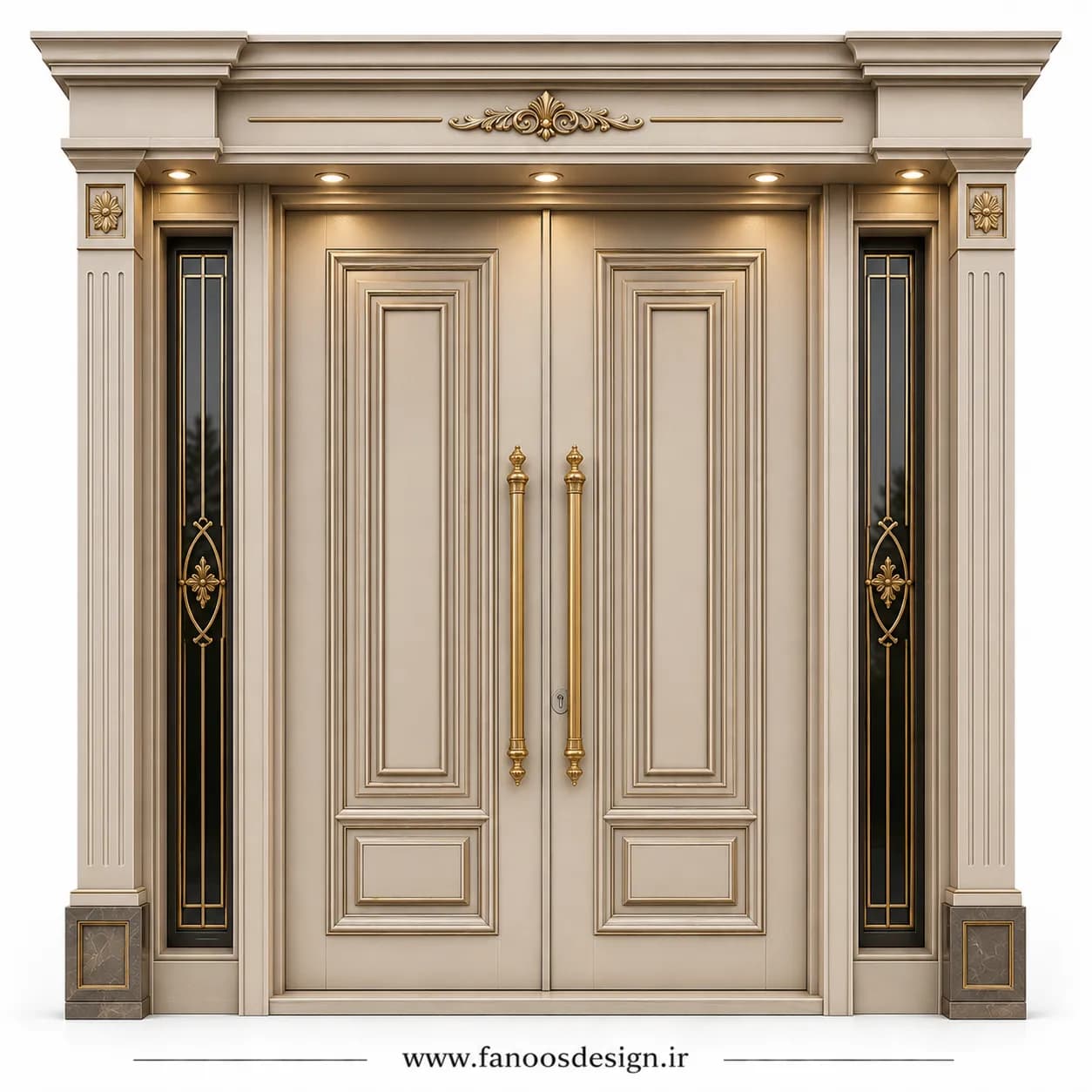 درب ورودی چوبی لوکس کلاسیک کد 30459