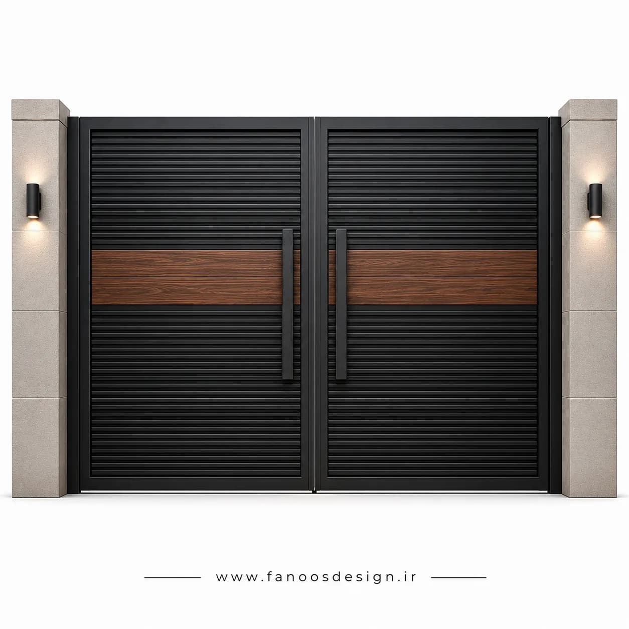 درب پارکینگ فلزی مدل چوب و فلزی کیت کتی – کد 30440