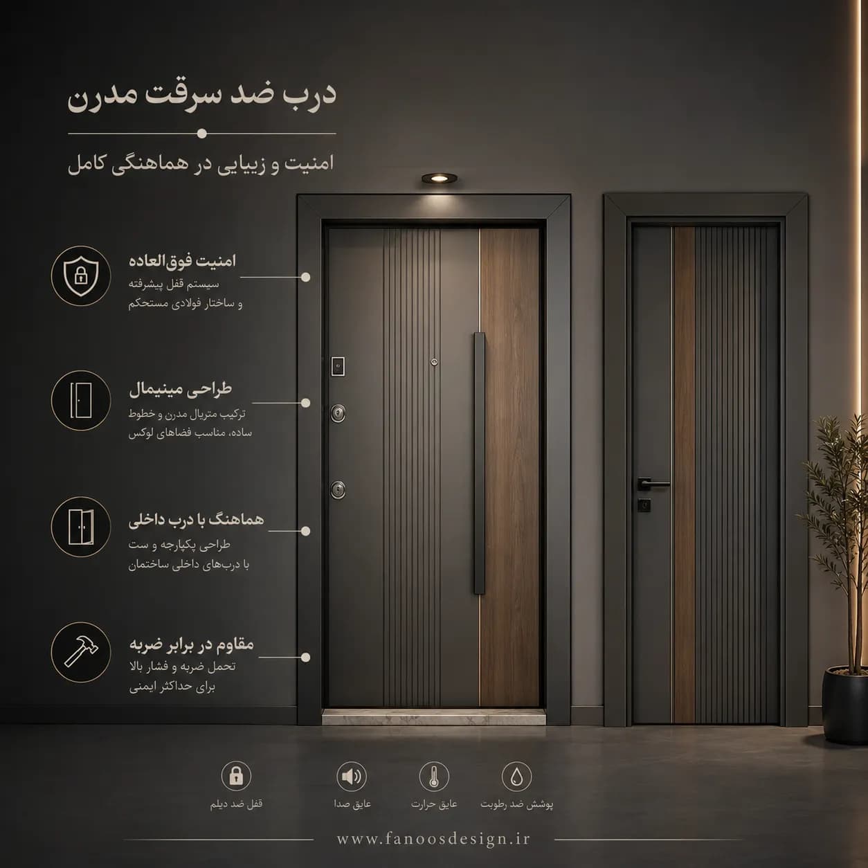 درب ورودی آپارتمان ضد سرقت 30514 — تصویر ۵