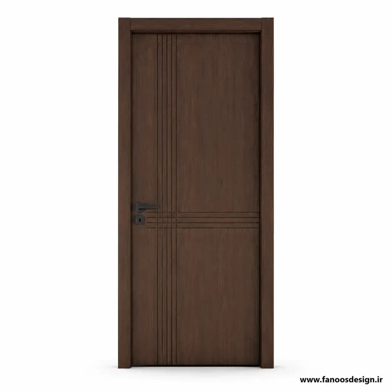 درب پلی‌وود کد PW-01 (رنگ گردویی تیره) – طرح ظریف کد 30437
