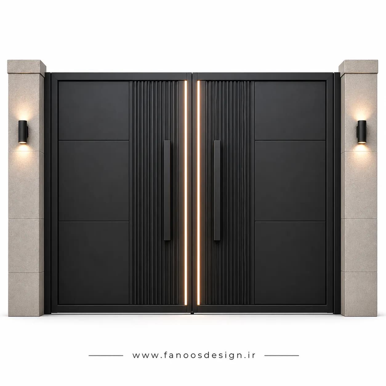 درب پارکینگ مدل کیت کتی مدرن با استیل طلایی – کد 30436