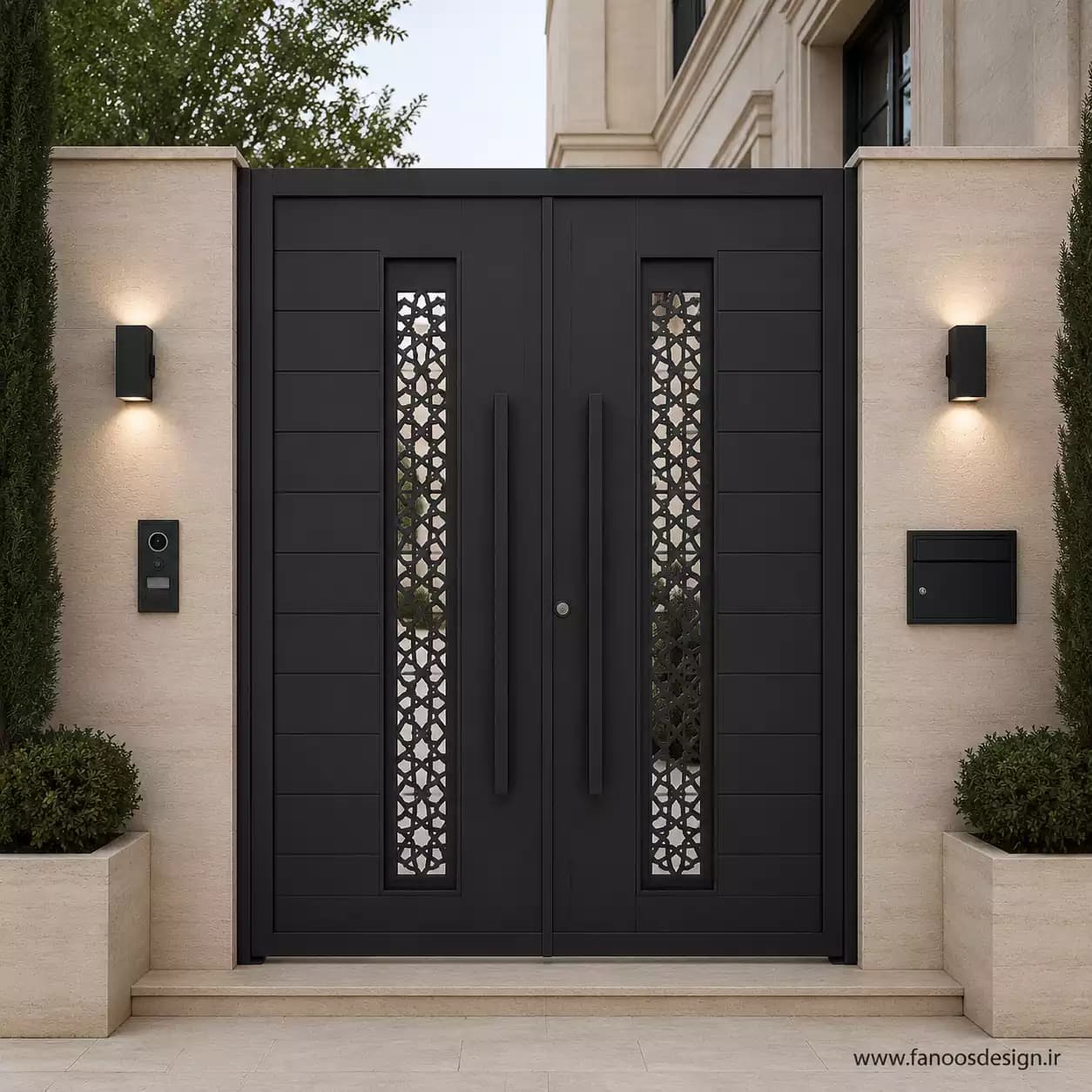درب ویلایی فلزی مدرن- کد 30430