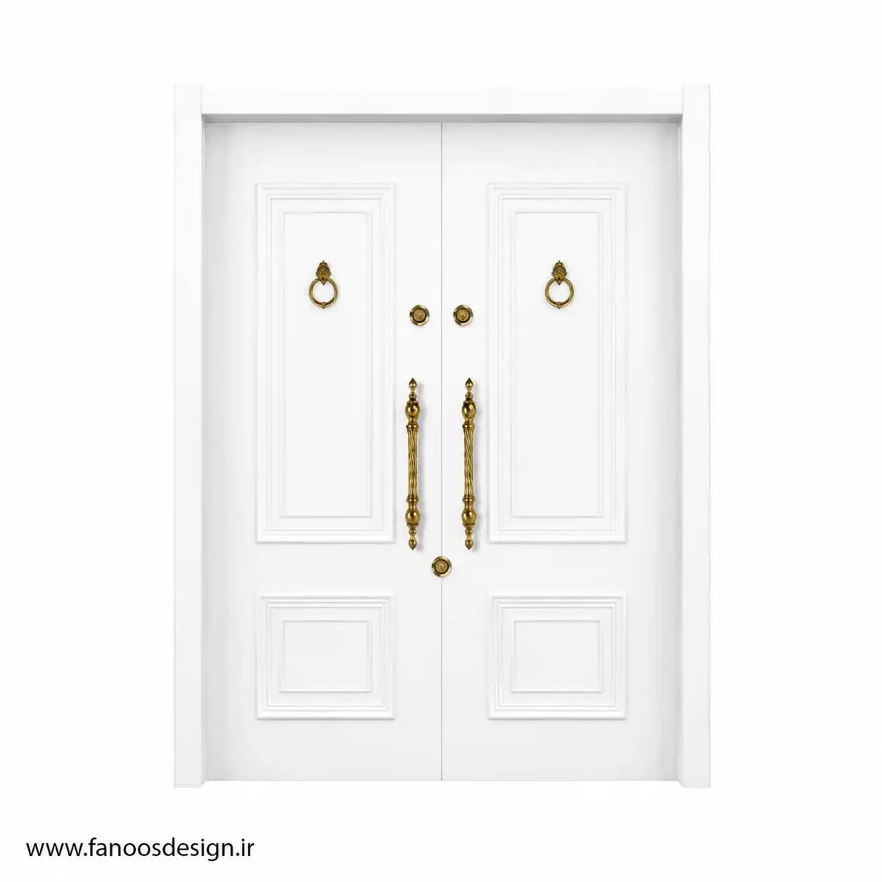 درب ضد سرقت سفید دو لنگه کلاسیک کد 30364