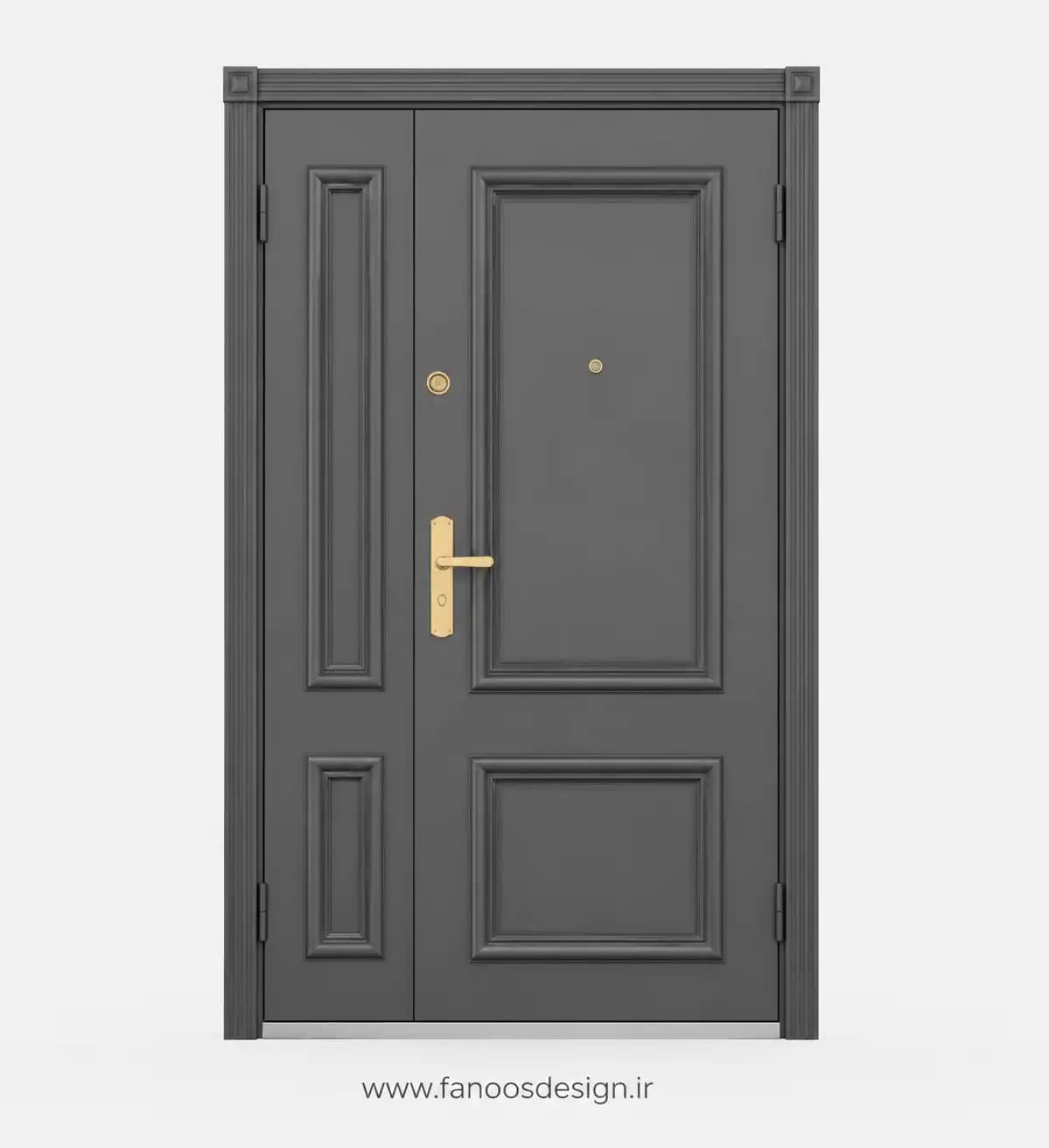 درب ضد سرقت کلاسیک طوسی یک‌ونیم‌لنگه کلاسیک کد 30363