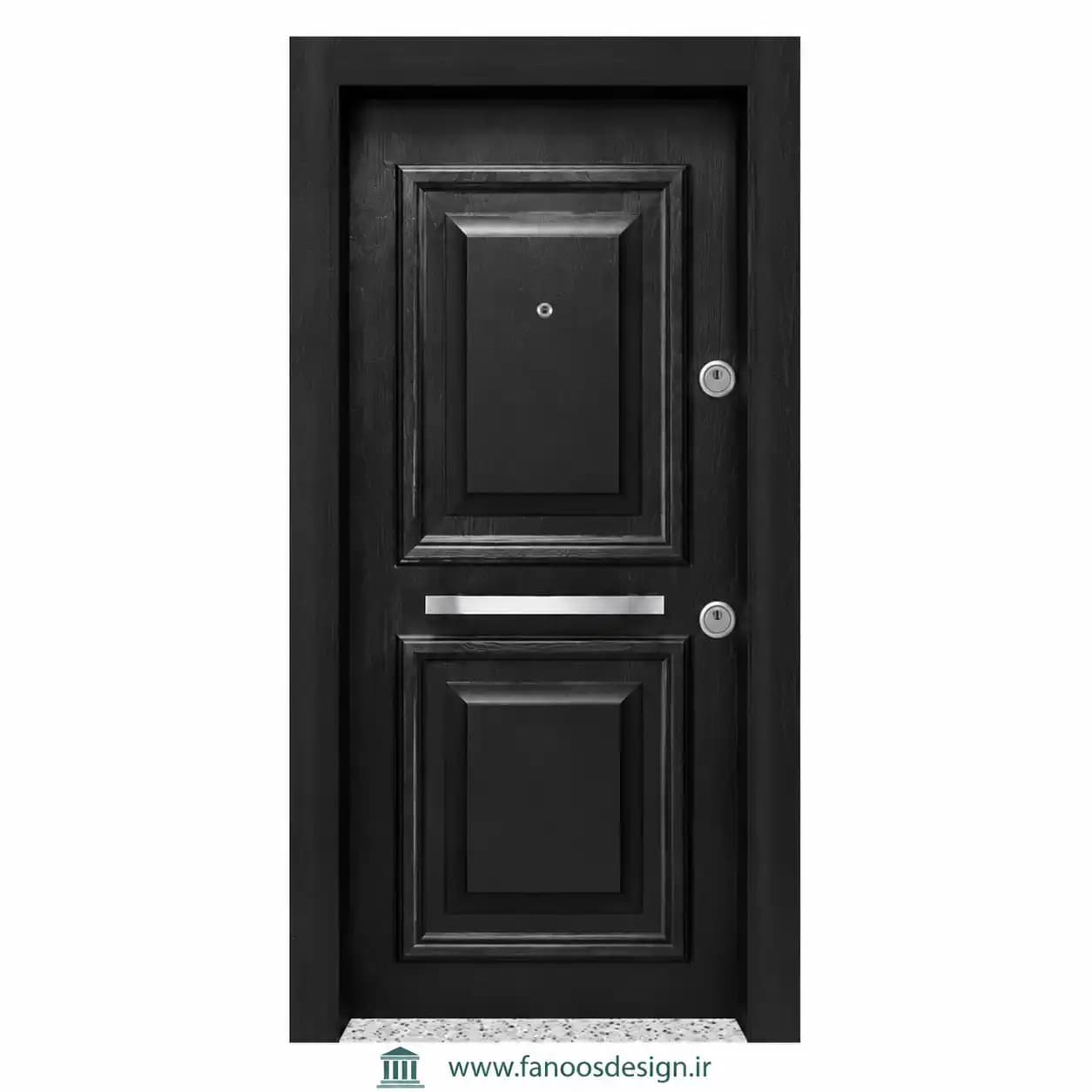 درب ضد سرقت کلاسیک مشکی چوبی کد 30358