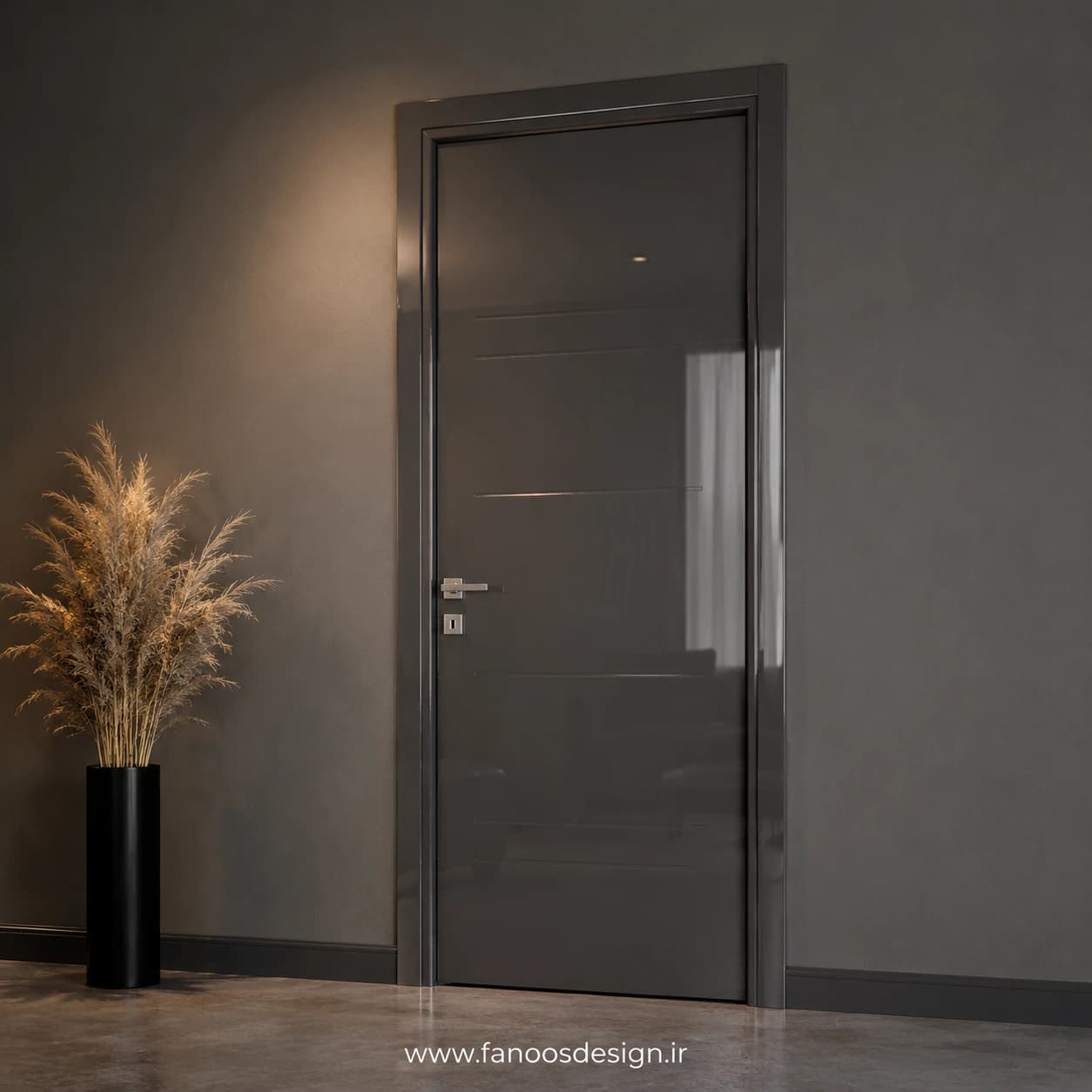 درب اتاقی پولیشی طوسی مدرن کد 30339