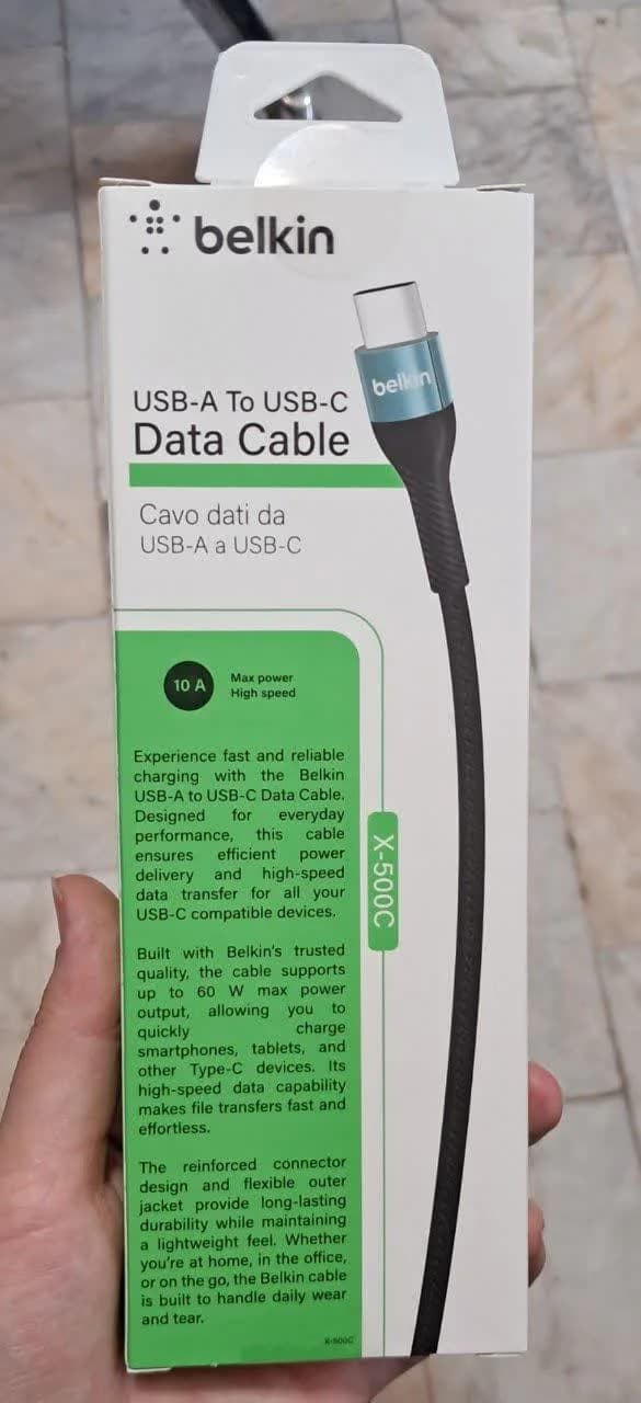 کابل بلکین مدل X-500c؛ کابل USB-A به USB-C با توان بالا و طراحی مطمئن — تصویر ۲
