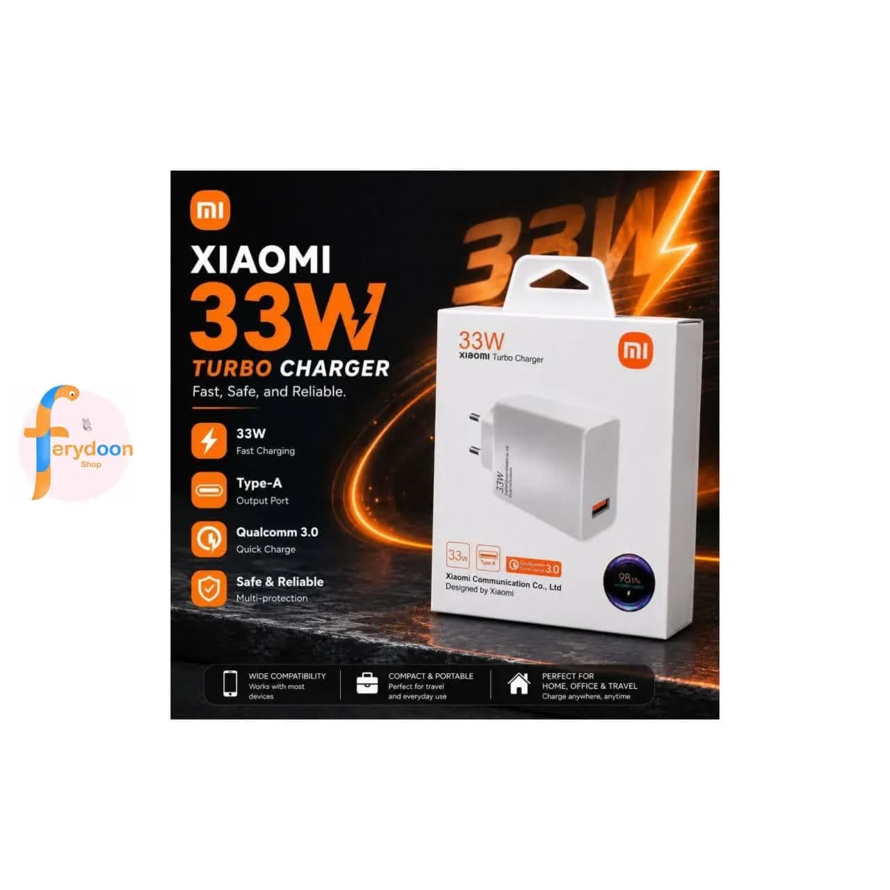 کلگی شارژر ۳۳ وات شیائومی (Xiaomi Turbo Charger) مشابه اورجینال — تصویر ۵