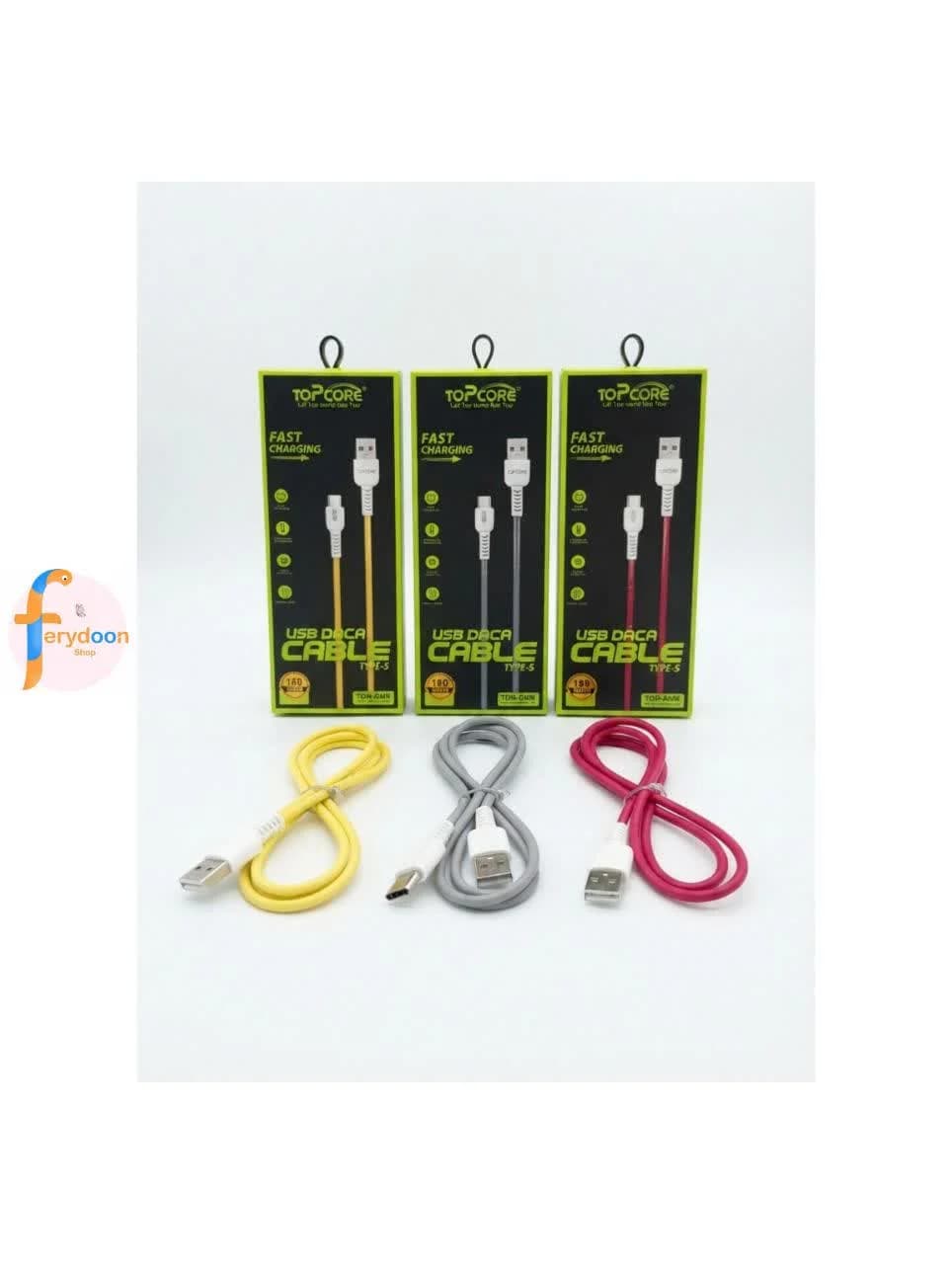 کابل شارژ اورجینال شرکتی TOPCORE مدل CB24-02C تایپ سی