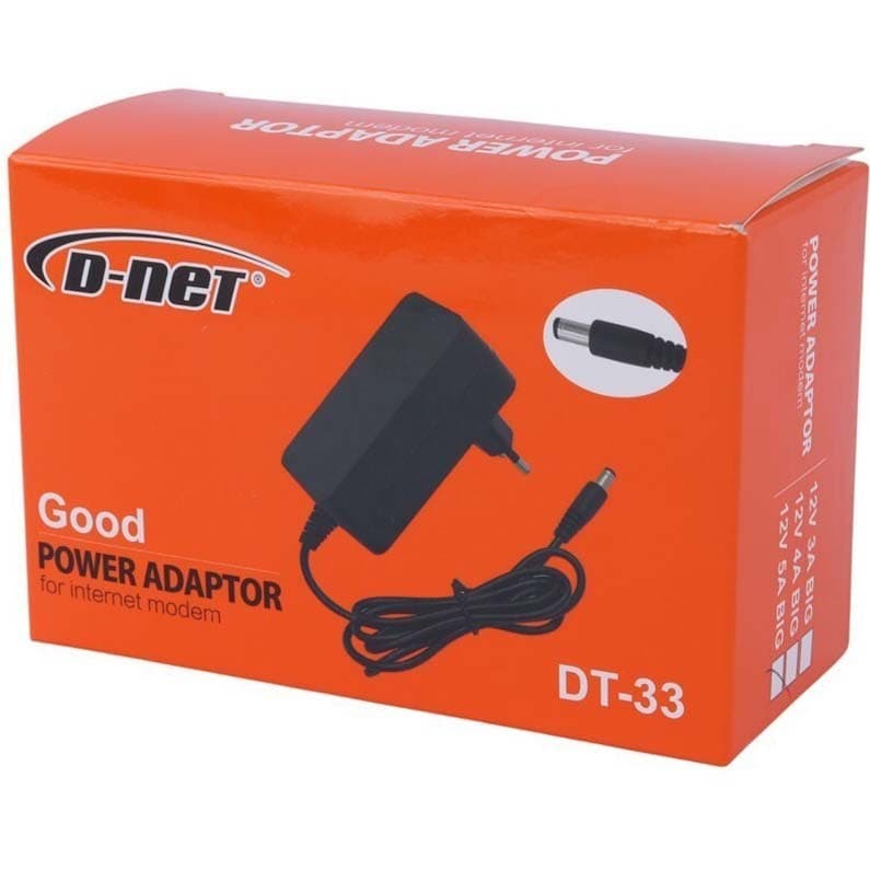 آداپتور 12 ولت 5 2آمپر دی نتAdaptor 12V 2Am D-NET DT-33