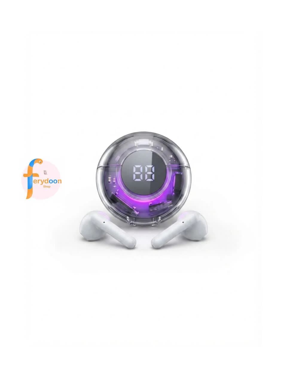 ایرپاد Ultrapods Pro با نمایشگر دیجیتال و کیس شفاف
