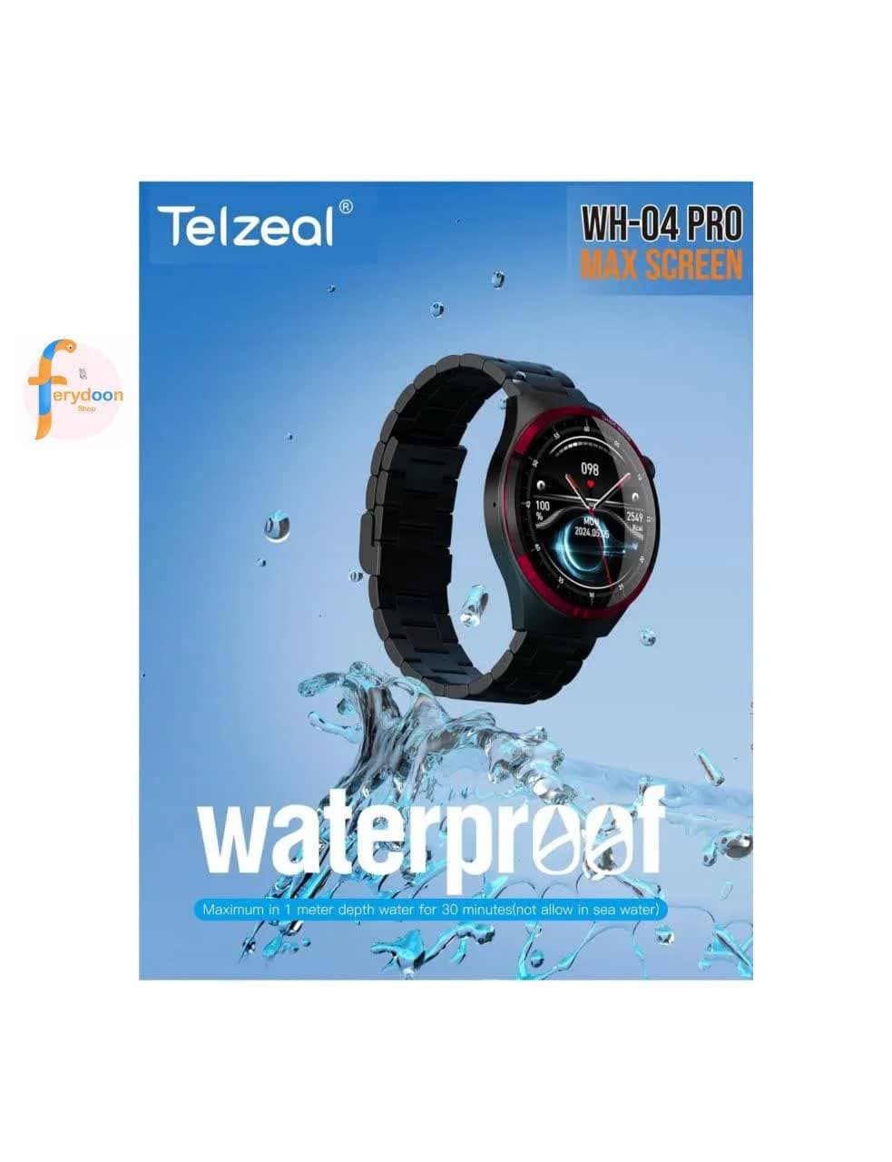 ساعت هوشمند Telzeal WH-04 PRO Max Screen | 3 جفت بند + شارژ بی‌سیم — تصویر ۳