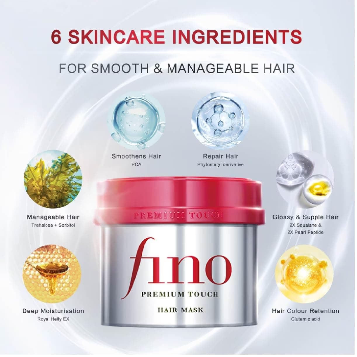 ماسک مو فینو Premium Touch حجم 230 گرم | ماسک ترمیم کننده مو Shiseido Fino — تصویر ۳