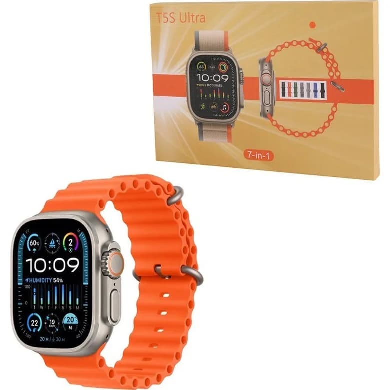 ساعت هوشمند T5S Ultra 49mm با بند سیلیکونی | مدل 7 در 1 — تصویر ۴