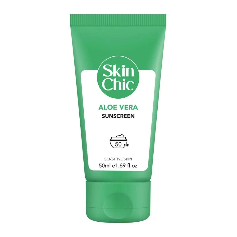 کرم ضد آفتاب عصاره آلوئه ورا SPF50 اسکین شیک 50ML