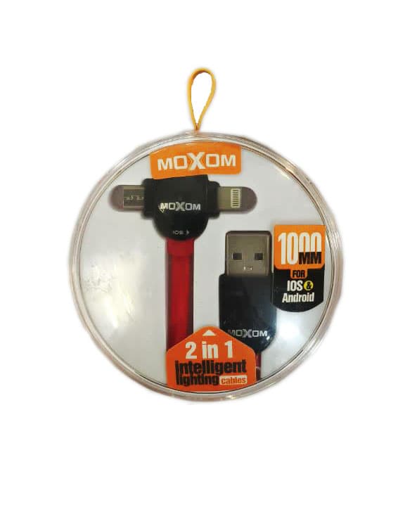 کابل شارژ موکسوم MOXOM 2in 1 IOS android