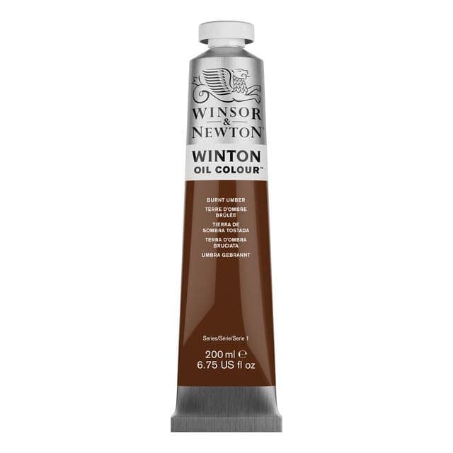 رنگ روغن وینزور اند نیوتون مدل Burnt Umber حجم 200 میلی لیتر کد 076