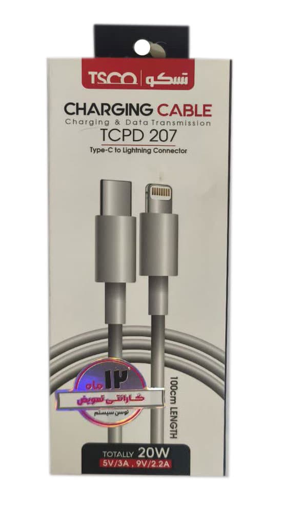 کابل شارژ تایپ سی به لایتینگ تسکو TSCO TCPD207