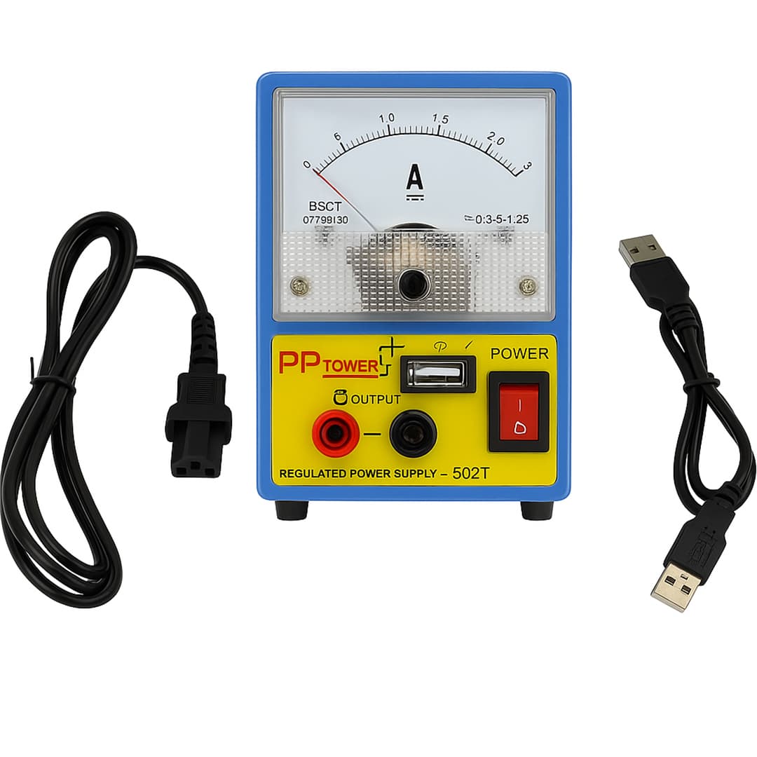 منبع تغذیه DC با نمایشگر آمپر مدل PP Woneng 502T