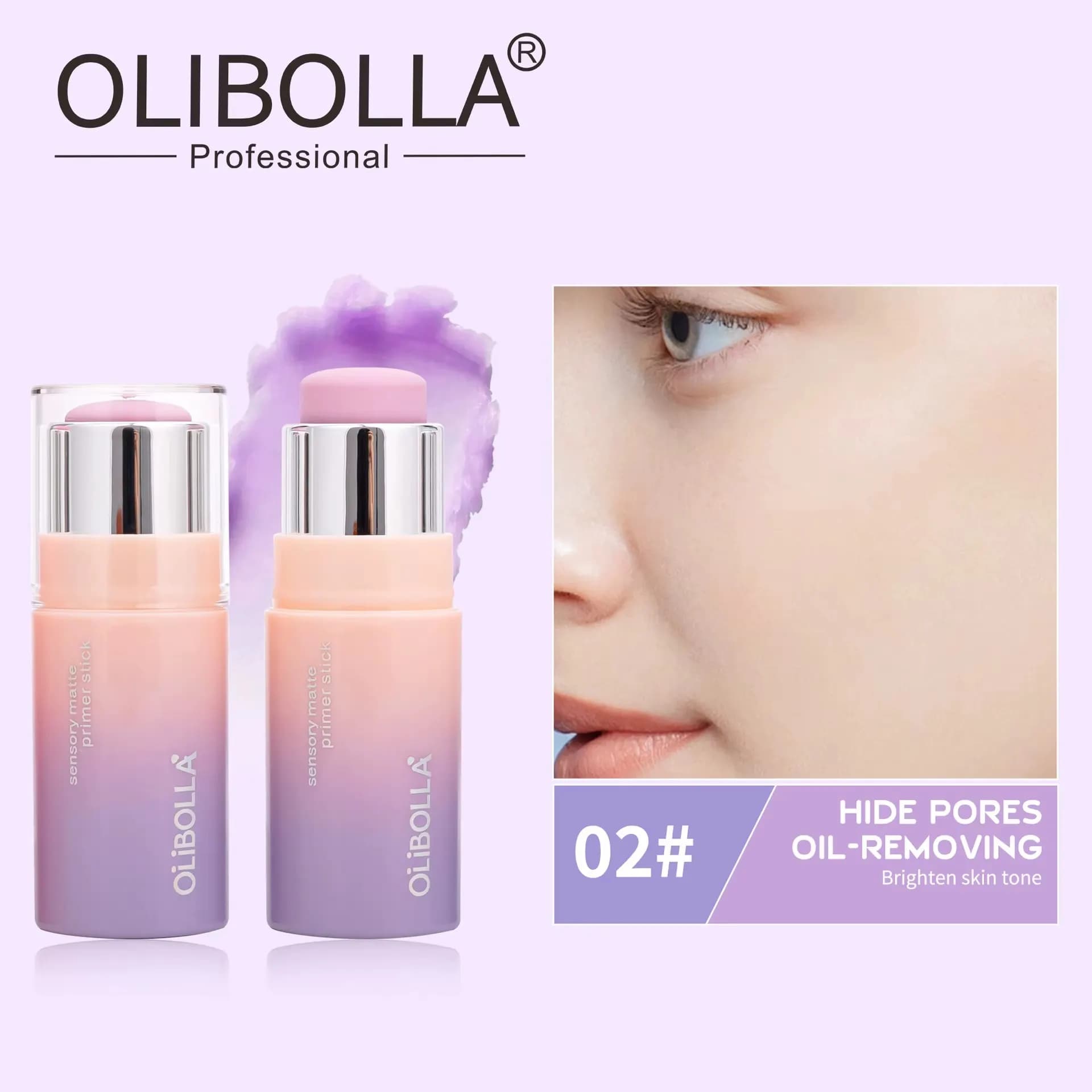 پرایمر استیکی رنگی مات با بافت مخملی OLIBOLLA | اصلاح رنگ و افزایش ماندگاری آرایش — تصویر ۶