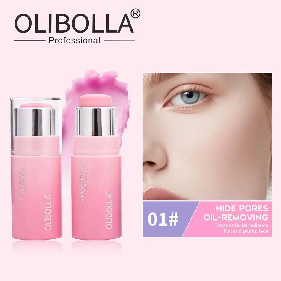 پرایمر استیکی رنگی مات با بافت مخملی OLIBOLLA | اصلاح رنگ و افزایش ماندگاری آرایش — تصویر ۷