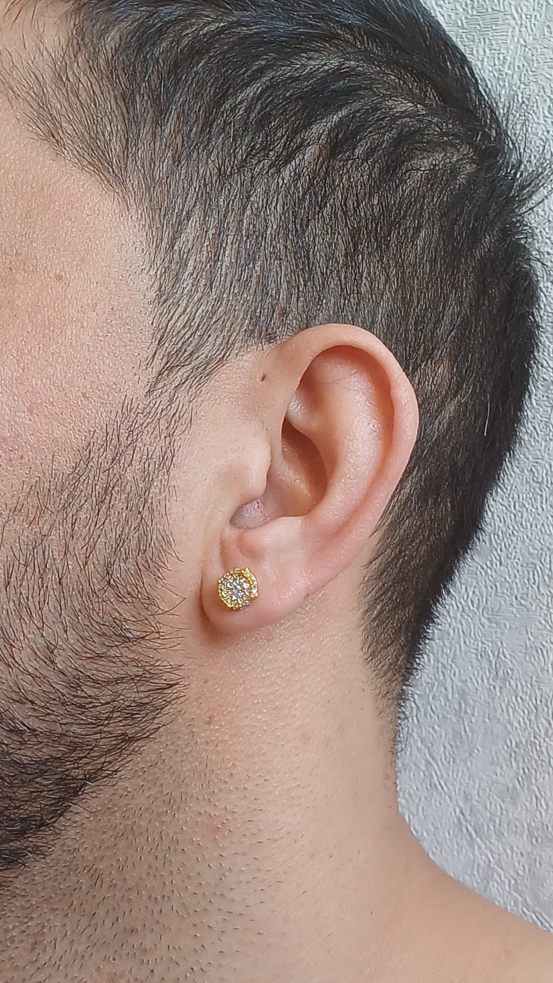 گوشواره نگین طلایی — تصویر ۳