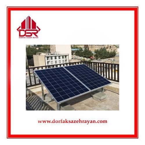 استراکچر زمینی یک ردیف مناسب ۲ پنل خورشیدی تیپ سنگین