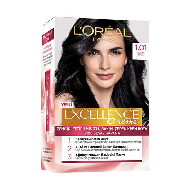 کیت رنگ مو لورآل پاریس مدل Excellence شماره 1.01