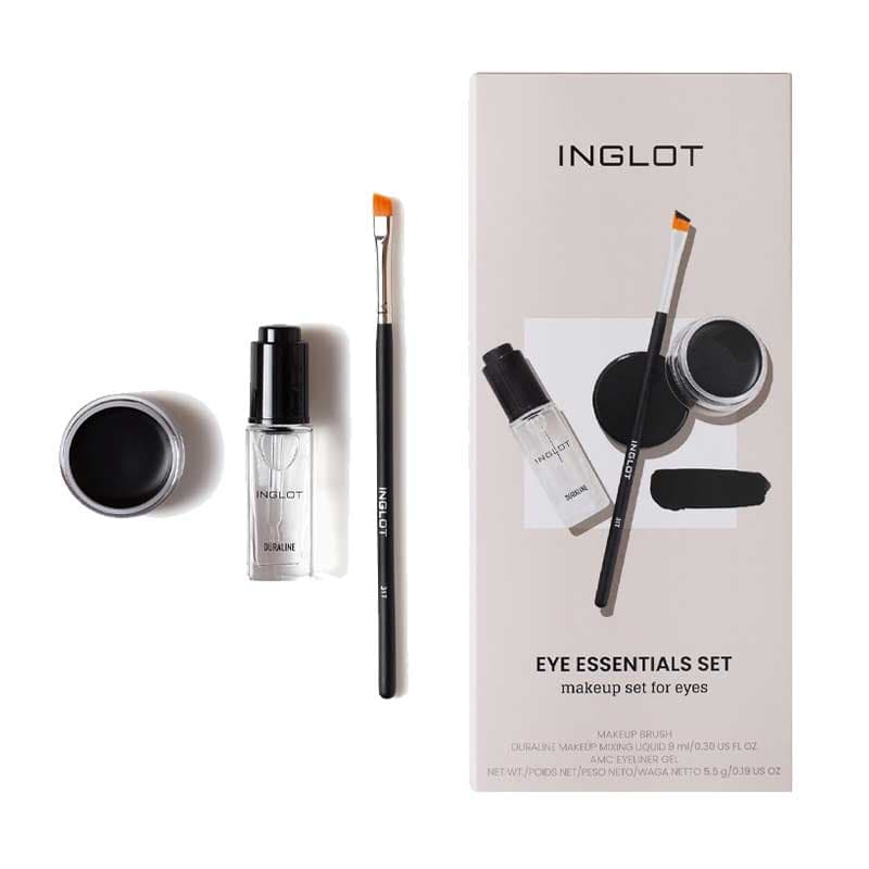 کیت براش و خط چشم ژله ای و قطره دورالاین اینگلوت Inglot مدل Eye Essentials Set