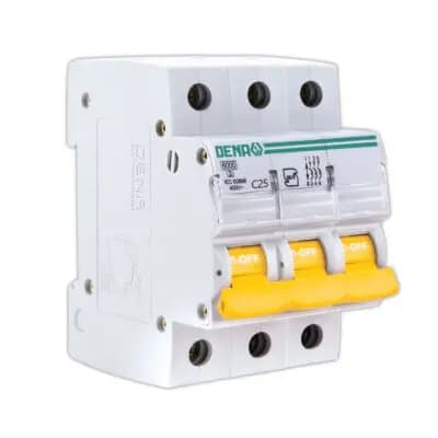 فیوز مینیاتوری سه پل 25 آمپر دنا الکتریک مدل C25-6K-3P — تصویر ۴