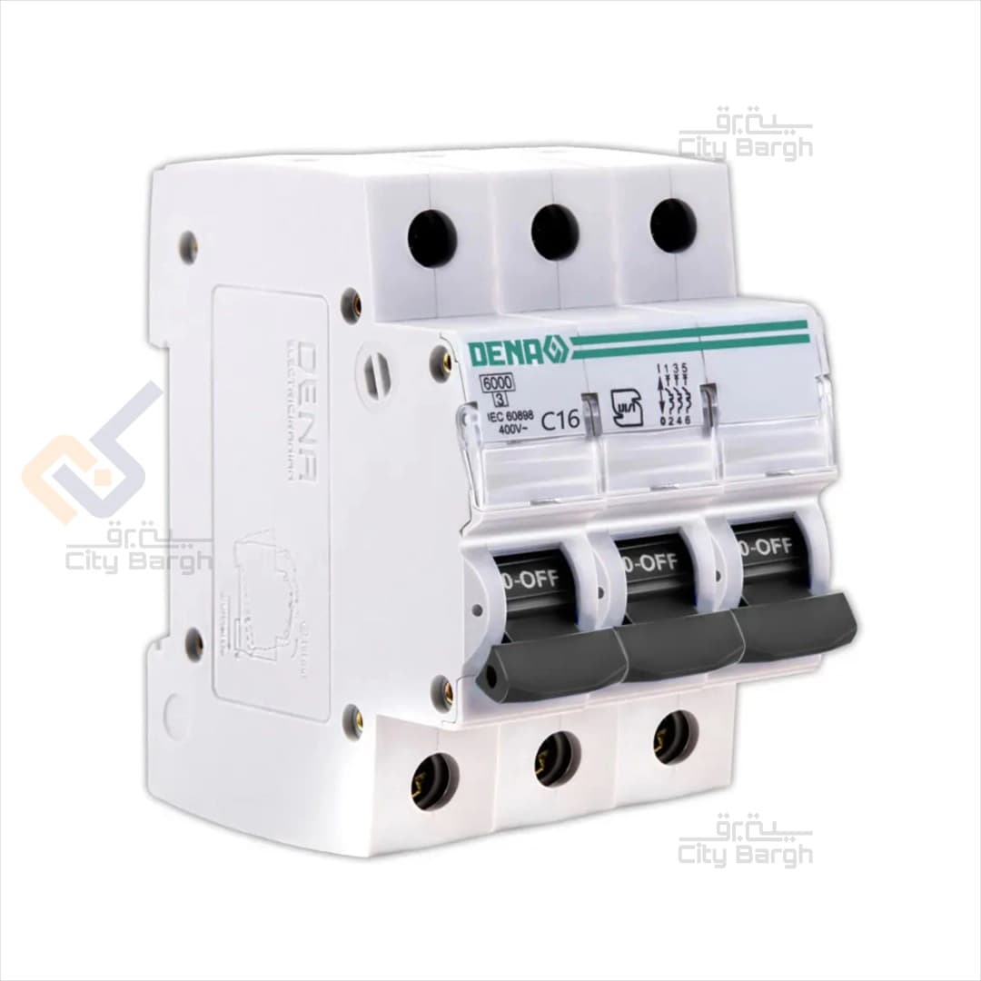 فیوز مینیاتوری سه پل 16 آمپر دنا الکتریک مدل C16-6K-3P