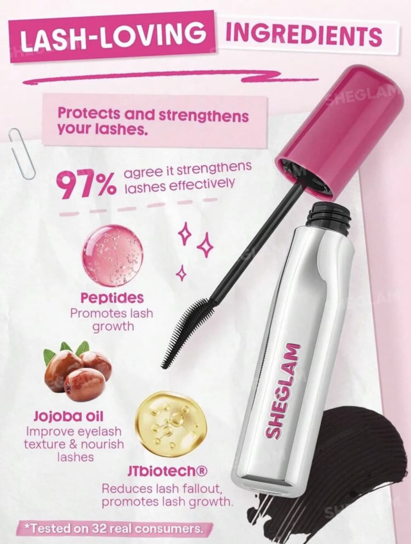 ریمل حجم دهنده و جدا کننده ضد ریزش شیگلم Lashlighter Up & Out Mascara — تصویر ۳