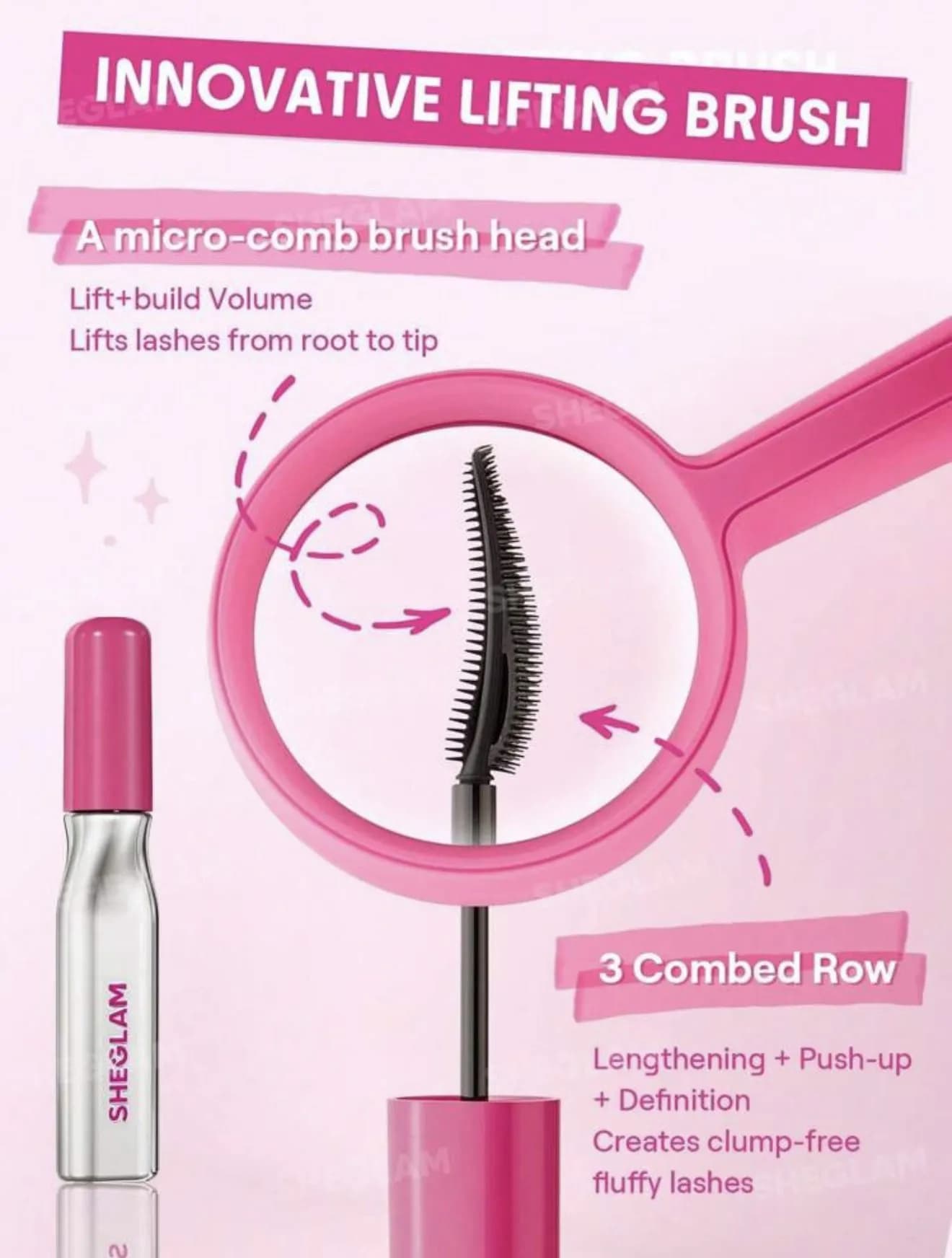 ریمل حجم دهنده و جدا کننده ضد ریزش شیگلم Lashlighter Up & Out Mascara — تصویر ۲