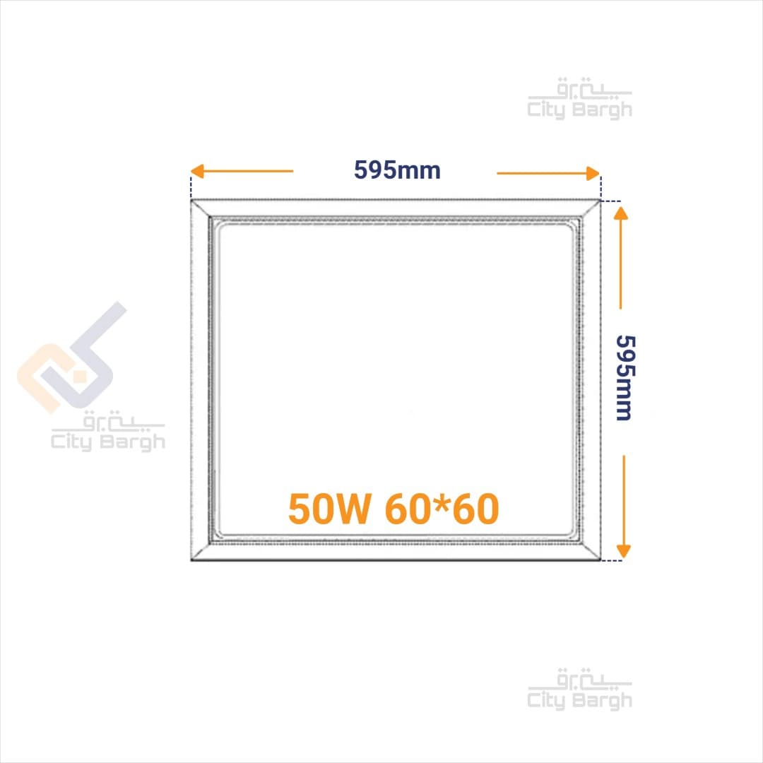 پنل مربعی 50 وات 60×60 پارس شعاع توس مدل رونا — تصویر ۵