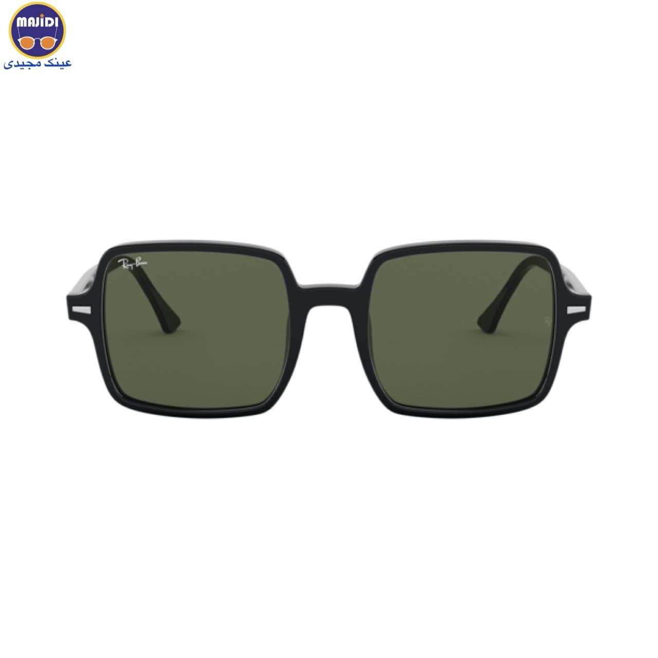 عینک آفتابی Ray-Ban مدل RB1973 | فریم مربعی مشکی با لنز دودی شیشه‌ای UV400 ساخت ایتالیا — تصویر ۲